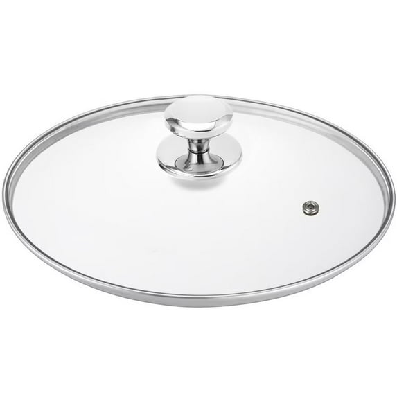 Glass Lid for 11 Inch Stainless Steel Cast Iron Skillets Frying Pans, 28cm Tempered Lids for Dutch Ovens, 11 In Pan Cover with Stainless Steel Rim for Stock Pots, Dishwasher Safe