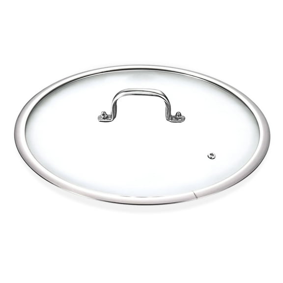 Stainless Steel Glass Lid for 13 Inch Pans and Pots, Tempered Cover for Cooking Pans, Dishwasher & Over Safe 33 cm