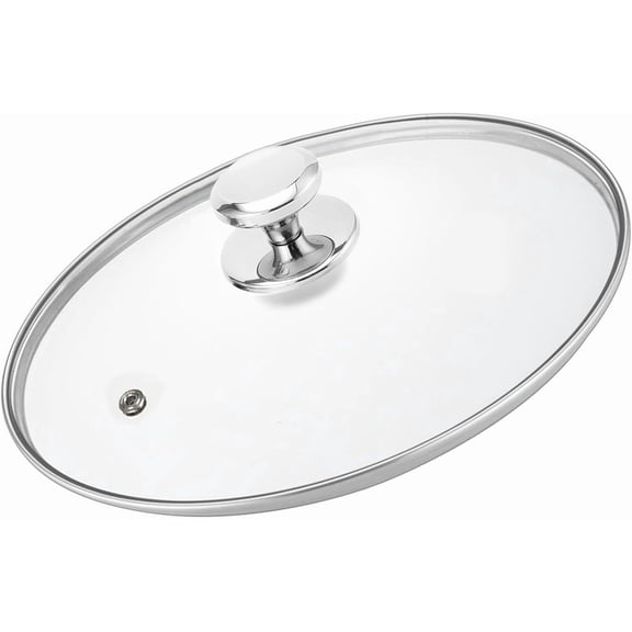 Glass Lids, Replacement Tempered Clear Lids with Steam VentCovers For pots, pans and skilletsAvailable in Small Large lid 8, 9.5, 10.25, 11, 12, 12.5 Inch