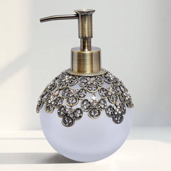 Decozen Gifts for Mom - Premium Frosted Glass Lotion Dispenser for Mother's Day Gifts, Bathroom Decor, Soap Dispenser, Glass Pump Bottle, Liquid Hand Soap Bottle - Mothers Day Decor
