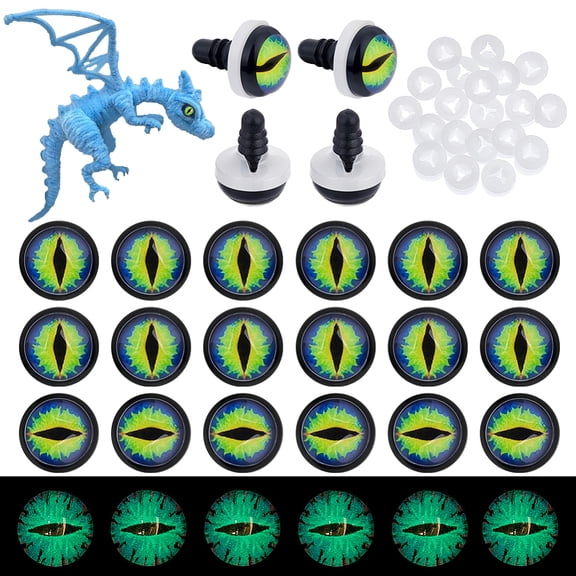 Glass Luminous Craft Eye Stuffed Toy Eye for DIY Toys Puppet Plush Animal Making Glow in the Dark Pale Green 17.5x12mm