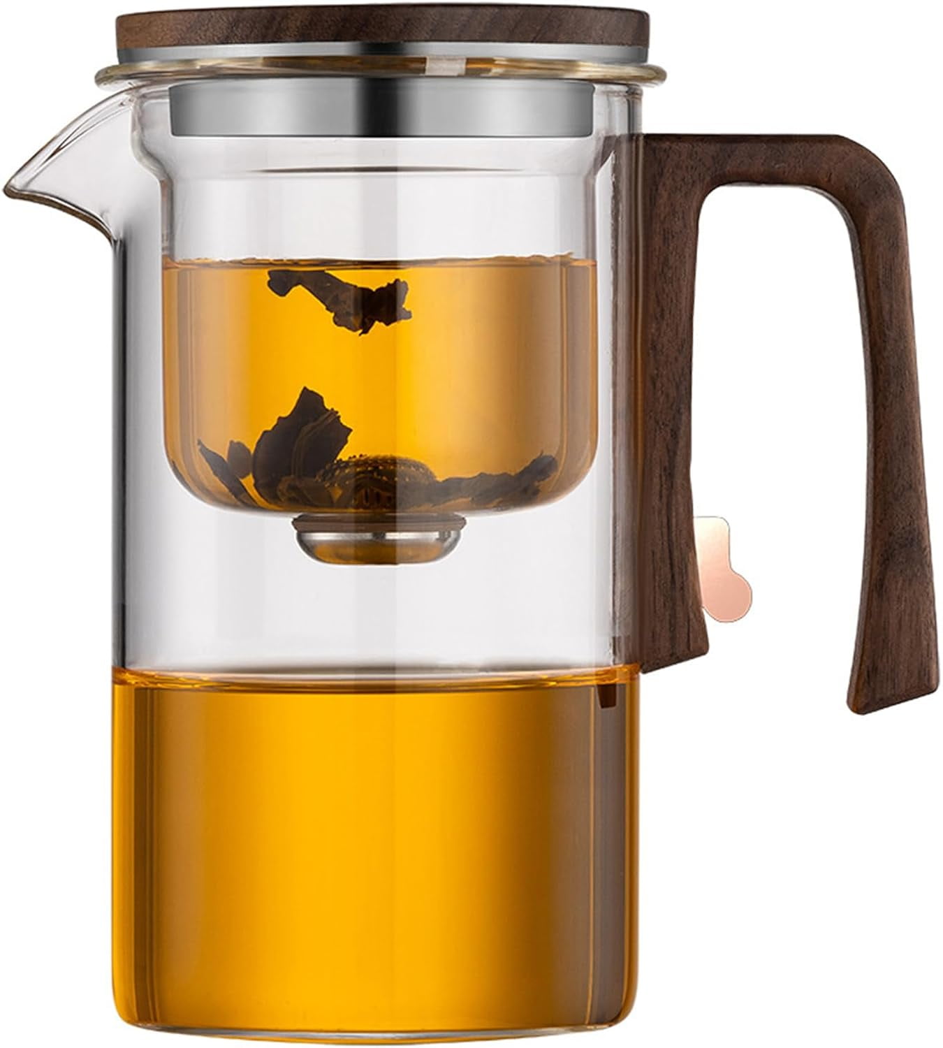 Glass Magnetic Tea Pot, Semi-Automatic Glass Teapot Kettle with ...