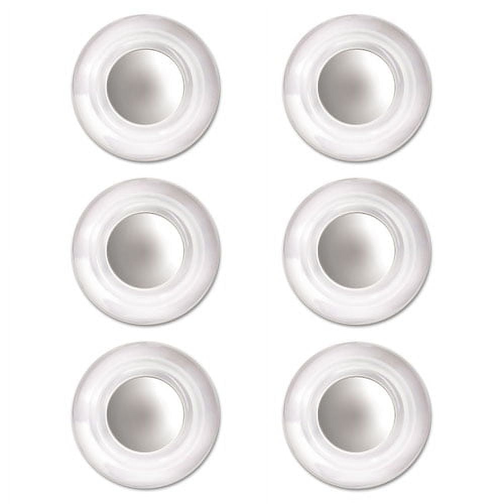 Glass Magnets, Large, 0.45" Dia, Clear, 6/pack | Bundle of 2 Packs