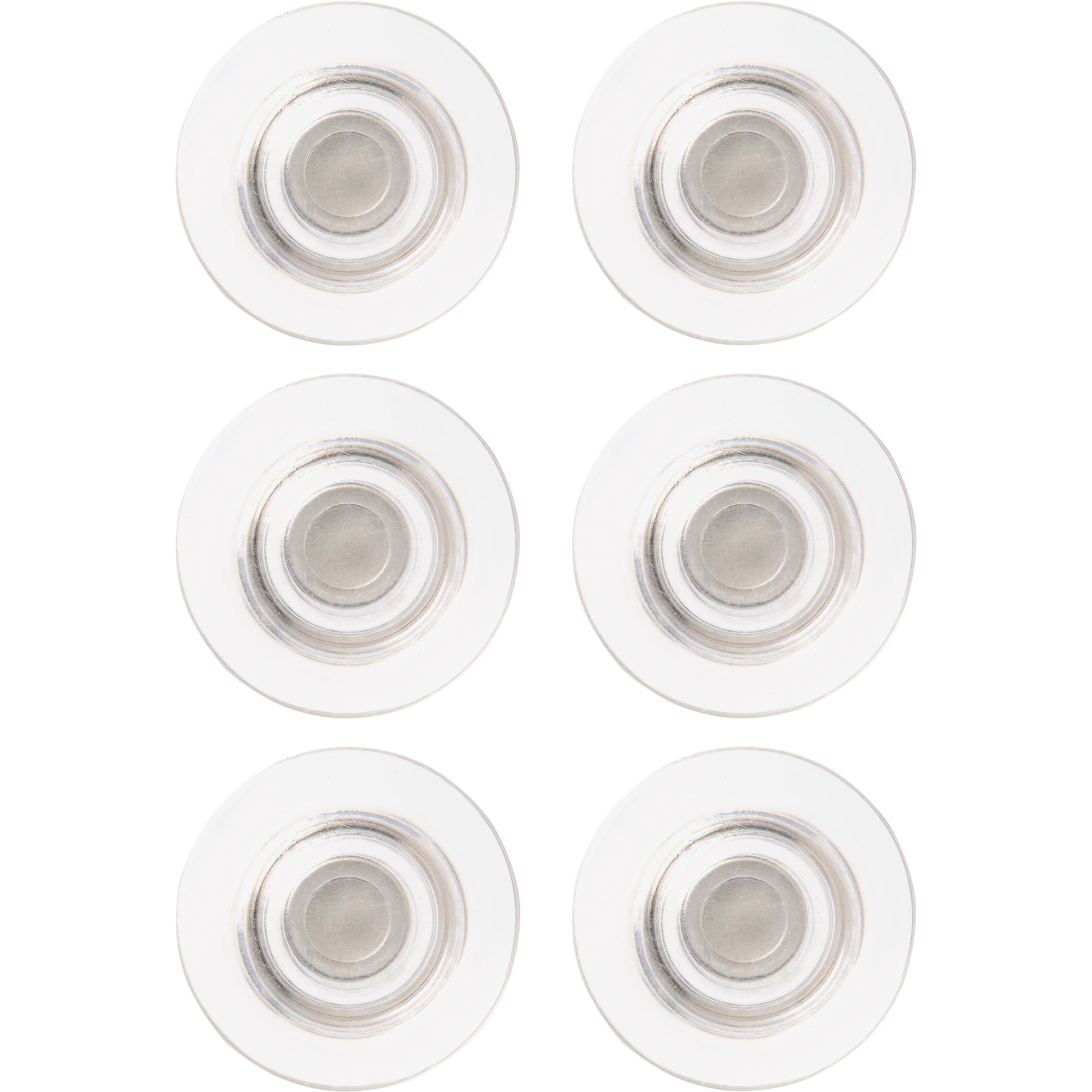 Glass Magnets, Large, 0.45 inch Dia, Clear, 6/Pack | Bundle of 5 Packs