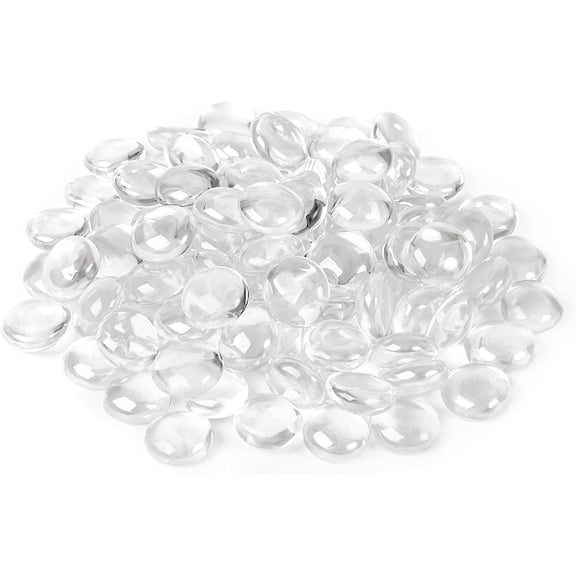 Glass Marbles, Glass Beads for Vases, Marbles for Vases, 5LB, 500-600, Clear Beads, Clear Gems, Fillers for Centerpieces, Decorative Rocks, Flat, Stones, Pebbles, Crafts, Plants, Fish Bowl