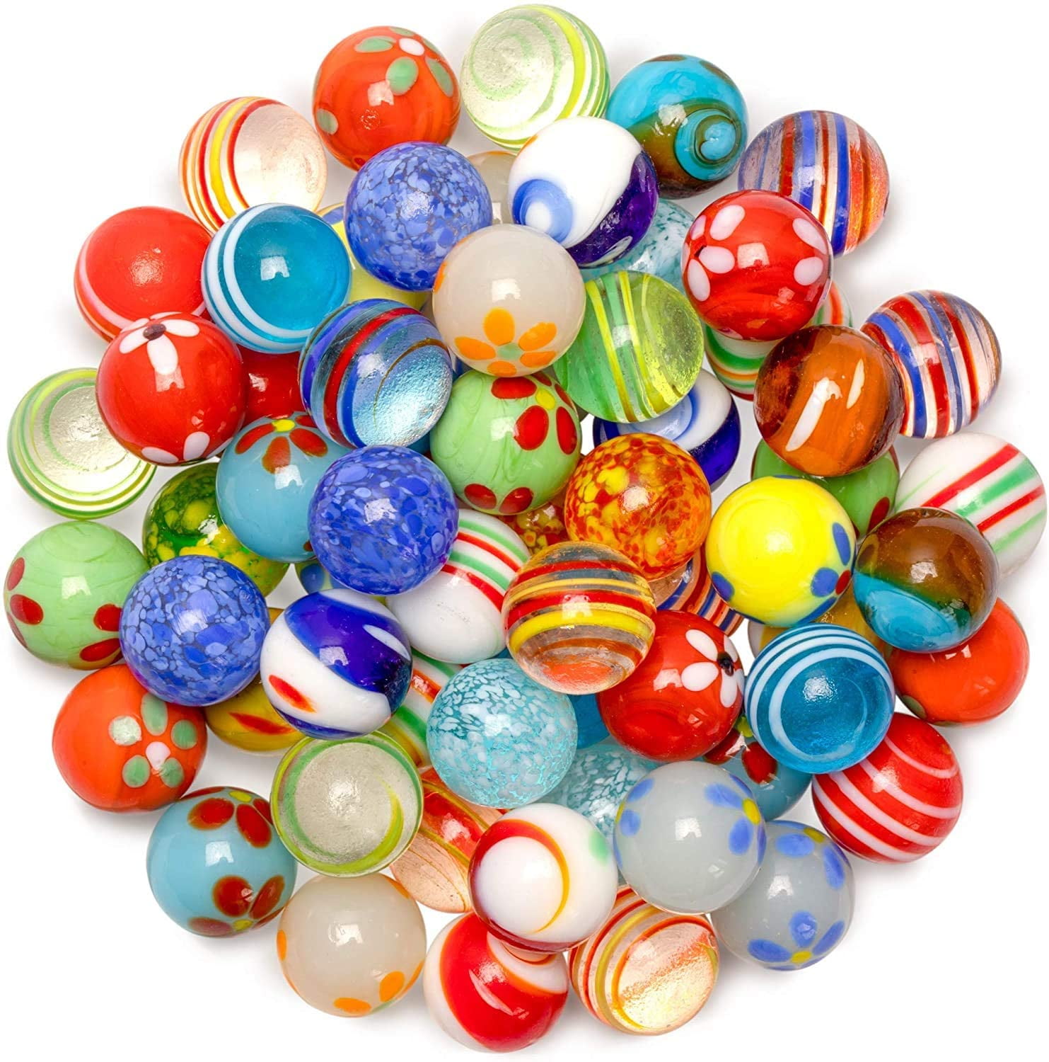 Glass Marbles, Ucradle Glass Beads, 30PCS 14 MM Marbles Colored Marble  Texture Glass Ball for Kids Used for Fish Tank, Home Decoration, Marble Run