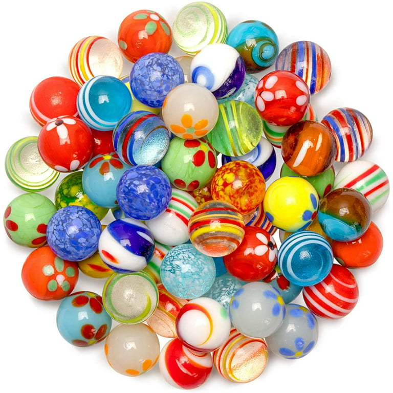 Glass Marbles, Ucradle Glass Beads, 30PCS 14 MM Marbles Colored Marble  Texture Glass Ball for Kids Used for Fish Tank, Home Decoration, Marble Run  