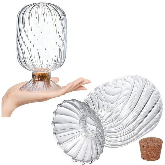 Glass Match Holder,Happon Decorative Match Holder Jar for Candles Set Display,Helix Shaped Glass Matches Cloche,Small Match Holder Gift Set(No Matches)