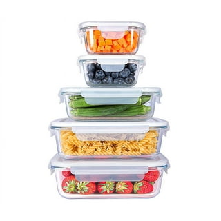 MealBox™ 2.3-cup Divided Glass Food Storage Container with Turquoise Lid