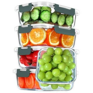Mcirco Glass food storage containers locking lids upgraded airtight 10 pack  2 cl
