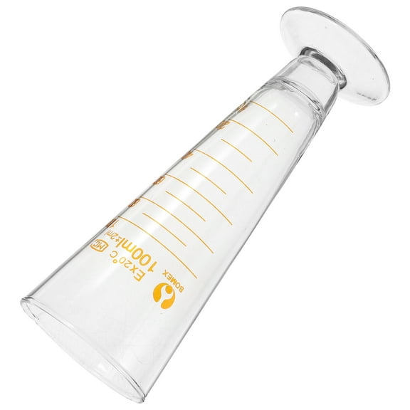 100ml Glass Graduated Measuring Cup with Spout, Wide Mouth Conical Beaker for Chemistry, Liquid Dispensing, Lab and School Science Use