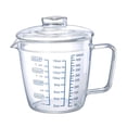 thumbnail image 1 of Glass Measuring Cup with Lid, Easy Grip Handle and V-Shaped Spout, Three Measurement Scale(OZ, Cup, ML), Coffee Milk Frothing Pitcher Latte Maker in Kitchen Restaurant, 1 of 6