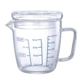thumbnail image 1 of Glass Measuring Cup with Lid, Easy Grip Handle and V-Shaped Spout, Three Measurement Scale(OZ, Cup, ML), Coffee Milk Frothing Pitcher Latte Maker in Kitchen Restaurant, 1 of 6