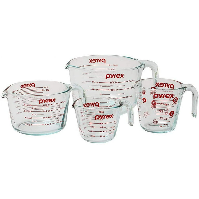 Pyrex Glass Liquid Measuring Cup Set (3-Piece, Microwave and Oven  Safe),Clear - InstaGrandma's Kitchen