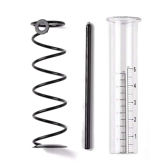 Glass Measuring Cup with Iron Findings for Garden Rain Measuring Clear 5.5x45cm