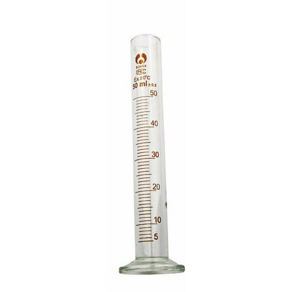 Glass Measuring Cylinder 50ml (PACK OF 5) Borosilicate glass by Sponix BioRx