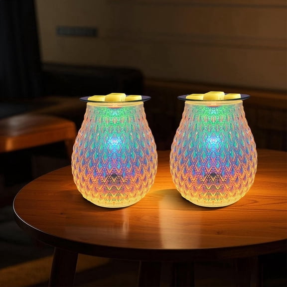 Glass Melted Wax Candle Warmer Lamp – Flameless Candle & Aromatherapy Diffuser for Living Room, Bedroom, Office Decor
