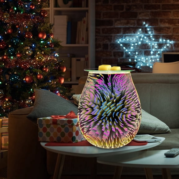 Glass Melted Wax Candle Warmer Lamp – Flameless Candle & Aromatherapy Diffuser for Living Room, Bedroom, Office Decor