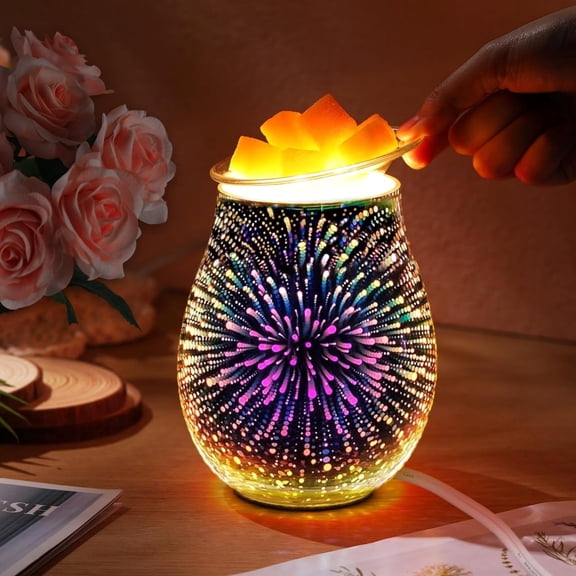 Glass Melted Wax Candle Warmer Lamp – Flameless Candle & Aromatherapy Diffuser for Living Room, Bedroom, Office Decor