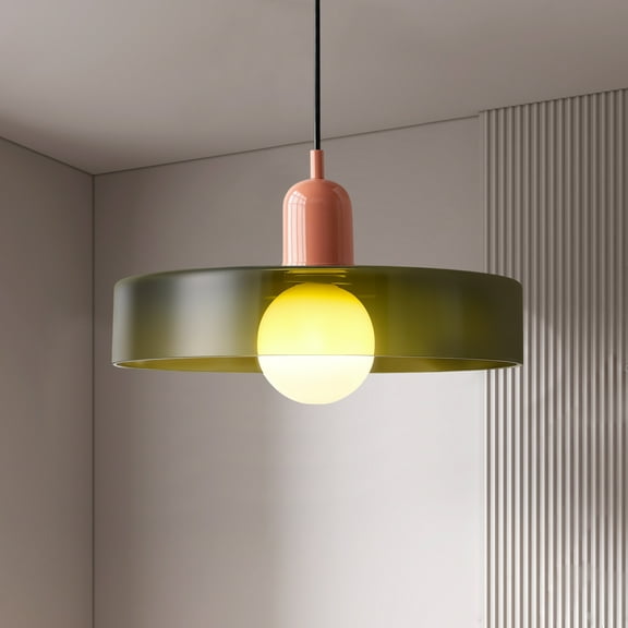 Glass Mid Century Pendant Light: Modern Ceiling Pendant Lamp for Kitchen Island : Glass Hanging Light Fixtures for Diningroom