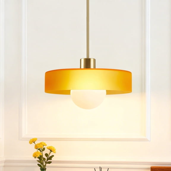 Glass Mid Century Pendant Light: Modern Ceiling Pendant Lamp for Kitchen Island : Glass Hanging Light Fixtures for Diningroom