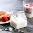 thumbnail image 1 of Glass Milk Carton Creamer Pitcher Cute Clear Kawaii Milk Carton Cup Mini Creamer Pitcher Container 12 Oz, 1Pcs, 1 of 8