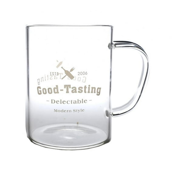 Glass Milk Mug,Large Wide Mouth Mocha Hot Beverage Mug 15.2oz,Clear Espresso Cup with Handle,Drinking Glassware,Perfect for Latte,Cappuccino,Hot Chocolate,Tea and Juice