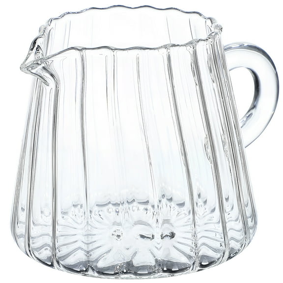 UEETEK Transparent High Borosilicate Glass Pitcher for Daily Use in Homes Cafes and Restaurants 10oz