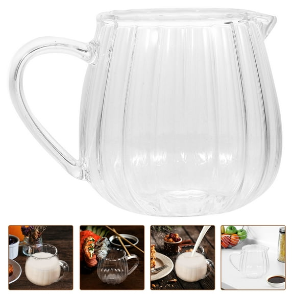 PENIKOKO Transparent Glass Jug Frothing Mug for Serving - Ideal for Commercial Use, 1 Set