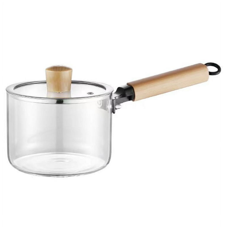 Glass Milk Pot Clear Saucepan Nonstick Pasta Pot Milk Pan Stovetop Pot  Butter Warmer 