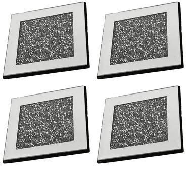 Glass Mirror Coaster, 10 x 10cm, Crushed Diamond Mat