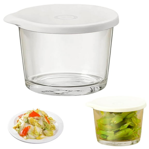 Glass Mixing Bowls with Lids,Reusable Glass Mixing Bowls,Airtight Storage Containers,Versatile Meal Prep Kitchen Bowls,Ideal For Cooking Baking Fridge Freezer Lunch Salad Yogurt Fruit(1PCS,White)