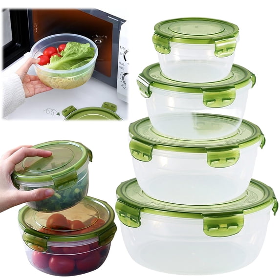 Mixing Bowls With Lids Set 4 Piece Nesting Design For Kitchen Prep And Storage Green Suitable For Cooking And Serving