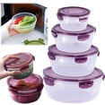 thumbnail image 1 of plastic Mixing Bowls With Lids Set Of 4 For Kitchen Prep And Storage Featuring Nesting Design Purple Suitable For Cooking And Serving, 1 of 9