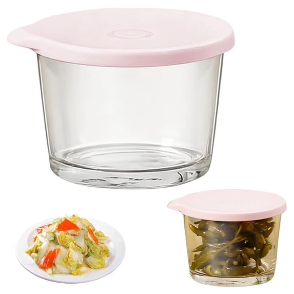 Glass Mixing Bowls with Airtight Lids, High Borosilicate Nesting Meal Prep Containers, Leak Proof Microwave Freezer Safe Kitchen Essentials Pink