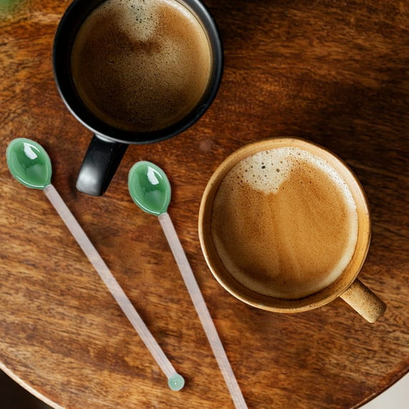 Glass Mixing Spoon Heat Glass Spoons Glass Stirring Spoon Rod Glass Teaspoons Stirring Spoons For Sugar Tea Coffee Cold Ice Spoon Drink Fruit S/ Exquisite Coffee Spoon H