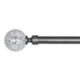 thumbnail image 1 of Glass Mosaic Ball Finials Curtain Rod，3/4” Adjustable Curtain Rod，48-84 Inch，Pewter, 1 of 5