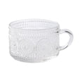 thumbnail image 1 of Glass Mug with Embossed Pattern Vintage Style Cup with Handle Durable Pressed Glass for Hot and Cold Beverages Tea Coffee Water Juice, 1 of 2