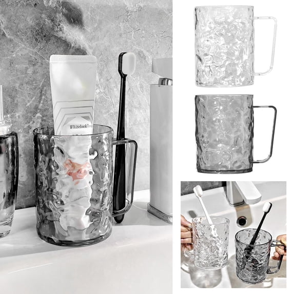 Glass Mug with Handle, 400ml Clear Borosilicate Glass Cup for Coffee, Tea, Water, Juice and Cocktails, Vintage Style Tumbler Gift for Home Bar