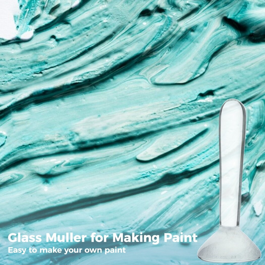 Glass Muller for Making Paint, 2pcs 3inch and 5inch Watercolor Muller