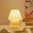 Glass Mushroom Lamp, Small Bedside Table Lamp for Living Room Bedroom