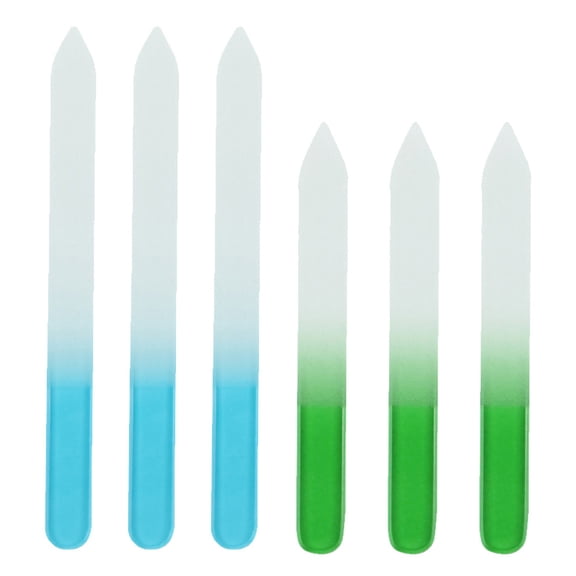 Glass Nail File, 6 Pcs Glass Fingernail File for Natural Nail Manicure Tool