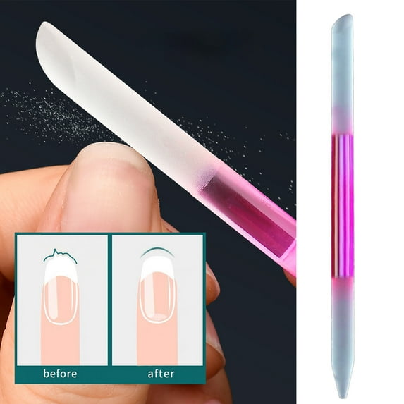 Nail File Glass Double Manicure Stick Cuticle Pusher Nail Care Tool Cuticle Trimmer for Women