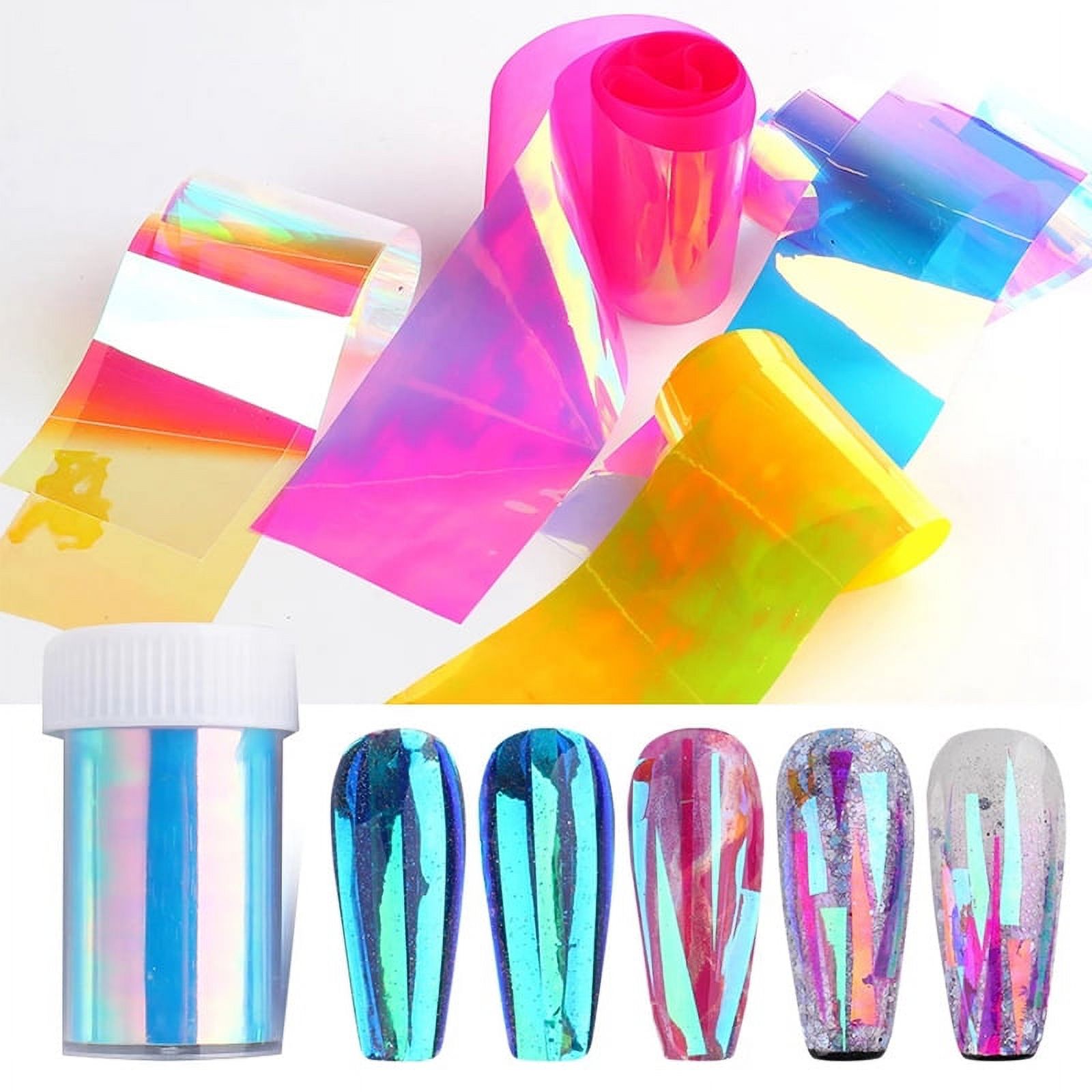 Glass Nails Foil Ice Cube Cellophane Nails Design Transfer Paper Nail