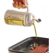 Glass Oil Dispenser with Measurement Markings, 500ml/16.9oz, Heat-Resistant, White Lid