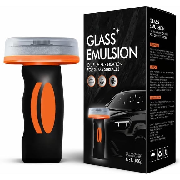 Glass Oil Film Remover for Car, 100ml Roll-On Glass Compound, For Cars Window, Glass Emulsion, Crystal Clear View