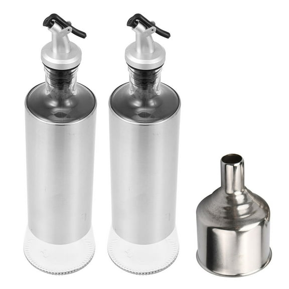 Glass Oiler Bottle with Stainless Steel Spout for Syrup, Vinegar, Terrarium Use, and Tank Cruets Dispenser