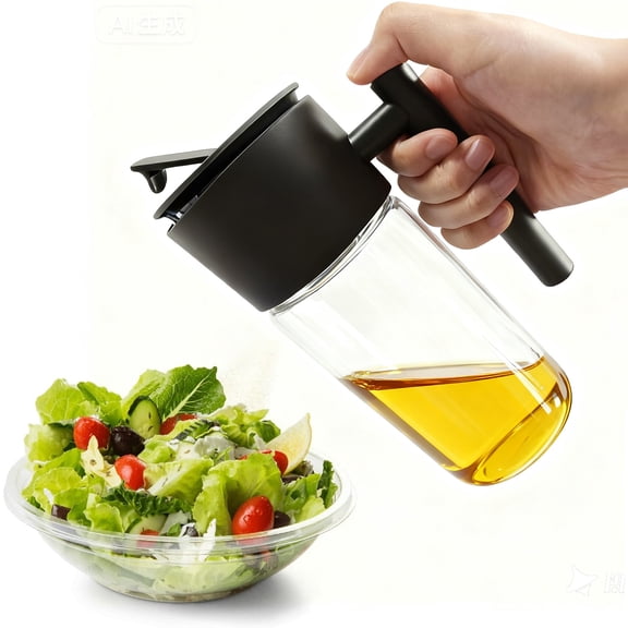 Glass Olive Oil Dispensing Bottle, 16oz/500ml Leakproof Soy Sauce Dispenser with Auto Flip Pour Spout, Non-drip Oil Dispenser for Cooking and Food Dressing