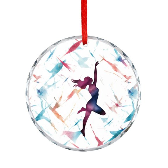 Glass Ornament Gymnast Silhouette Watercolor Holiday Ornaments Gymnastics Lovers Unique Gift Idea