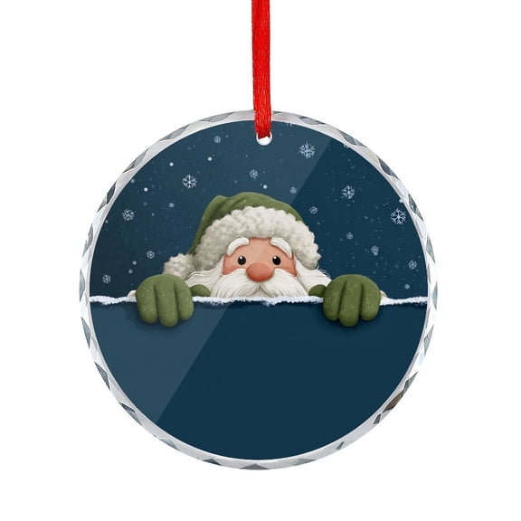 Glass Ornament Santa Claus Christmas Ornaments Crystal Hanging Santa Claus White Winter Festival Hanging Ornaments Xmas Tree Decor for Family Friends Lovers